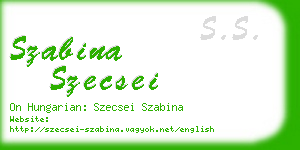 szabina szecsei business card